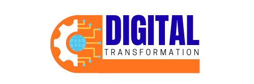 white and black simple digital transformation logo